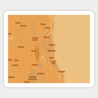 Gold coast golden yellow map Sticker